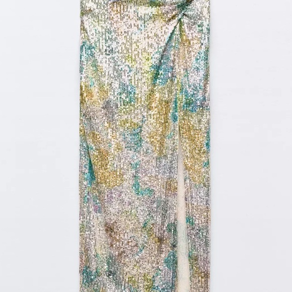 Zara Asymmetrical Sequin Skirt - Multicolor - Picture 3 of 8